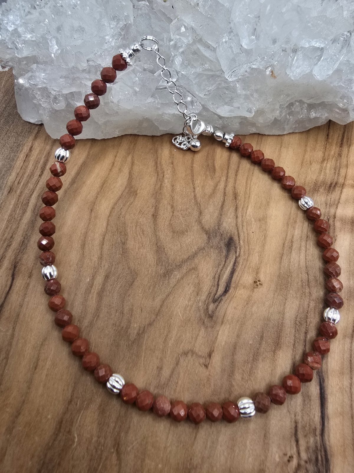 Fusskette mit rotem Jaspis