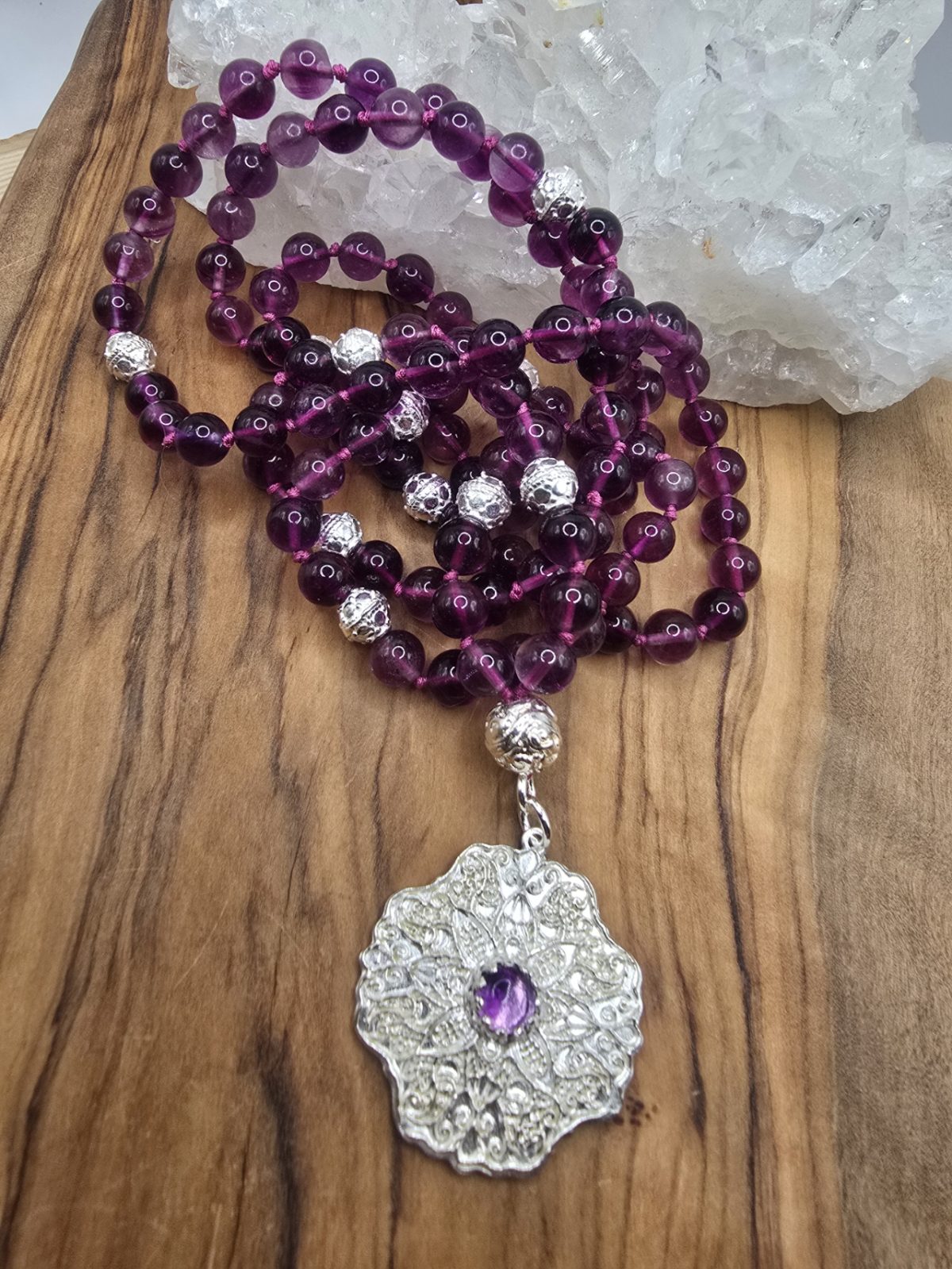 Malakette mit lila Fluorit