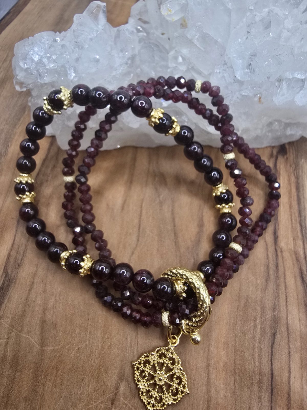 Edles Armkettenset mit Granat - Image 3